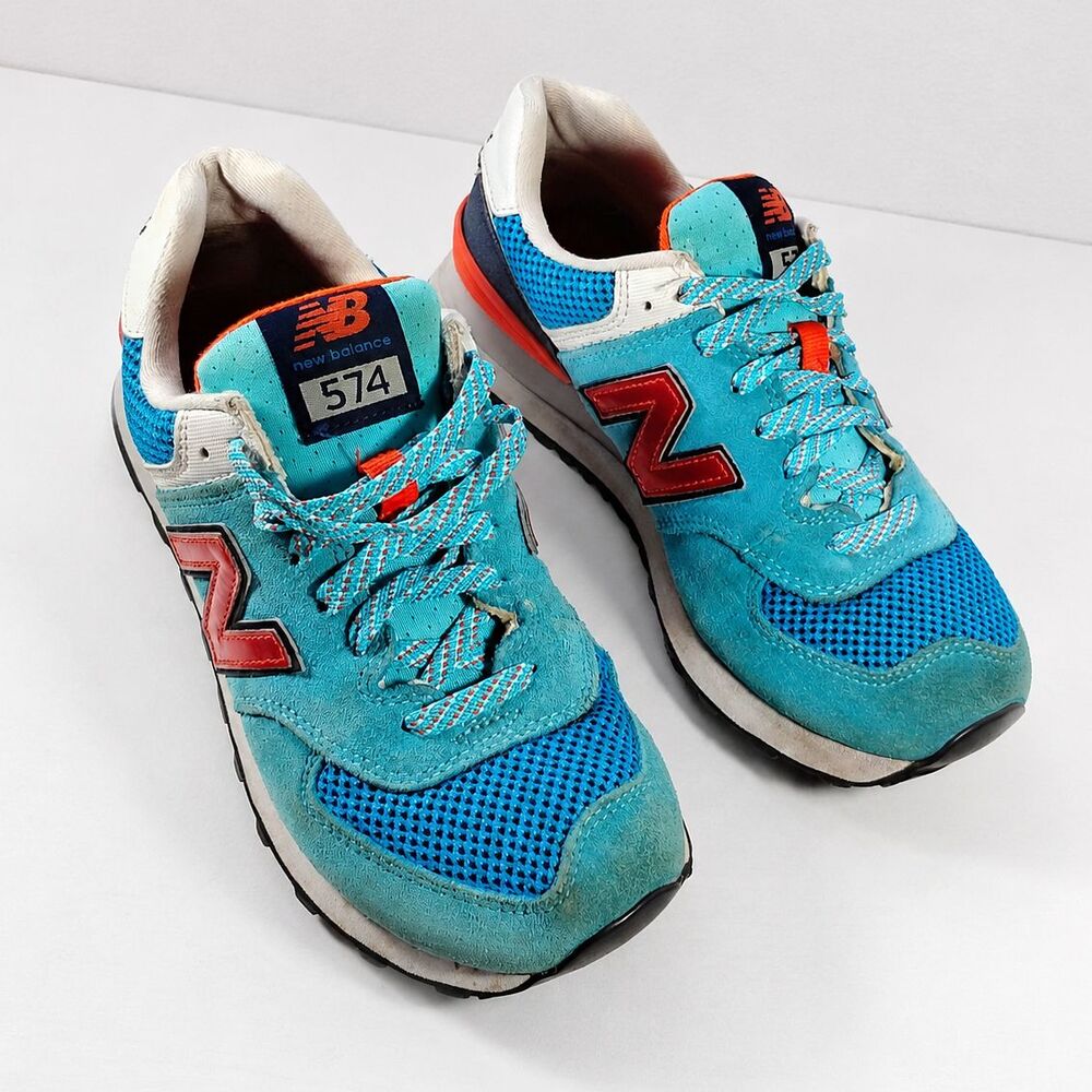 New Balance 574 Encap Running Sneakers Womens Blue Suede Athletic Lace Up